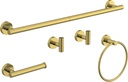5 Pcs Brushed Gold Bathroom Accessories Hardware Set SUS304 Stainless Steel 26 Inch Towel Rack and Toilet Paper Holder Set Bath Towel Bar Set Wall Mounted for Bathroom Kitchen