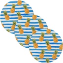 3 Pcs Kitchen Trivet Mat for Crock Pot 15in Hot Dishes Trivets Home Necessities alfombrilla de para cocina Blue White Striped Fruit Pineapple