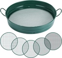 14.57'' Large Soil Sifter for Gardening with 1, 3, 6, 9, 12 mm Sieve Mesh Compost Dirt Sifter with Handle Garden Sand Soil Rock Sieve for Dirt Sand Rocks Pellet Gravel(Green)