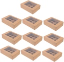 10pcs Clear Window Portable Paper Muffins and Pastries Storage Boxes Sturdy Kraft Paper Cupcake Boxes for Bakery for Muffins and Treats