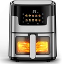 7.5QT Air Fryer, 10 in 1 Touch Screen Portable Air Fryer, Visible Window, 1350W