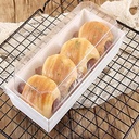 50 Pcs Roll Cake Box Set Hot Dog Sandwich Clear Lid Plastic Container BPA-Free Swiss Roll Container for Muffin Cheese Pastry Dessert Food Storage