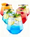 40 PCS Clear & Gold Rim 12 Oz Plastic Wine Whiskey Glasses, Diamond Stemless Unbreakable Disposable Wine Glasses for Party, Ideal for Beach Holidays,Halloween, Christmas, Weddings,Daily Use