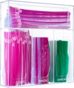 Acrylic Bag Storage Organizer for Kitchen Drawer, Food Storage Bag Organizer Holder Compatible with Ziplock, Glad, Hefty, Gallon, Quart, Sandwich & Snack Variety Size Bag (Clear)
