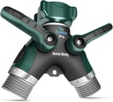 2WAYZ Hose Splitter 2 Way Heavy Duty Outdoor Faucet and Garden Connector - Water Spigot Splitter - Durable All-Metal Y Adapter with Shut-Off Valve - 4 x 4 x 1.5 Inches
