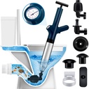 High Pressure Toilet Plunge, Power Toilet Plunger Drain Clog Remover, Multi-Drain Unclogger For Toilets, Bathroom, Sink, Floor & Kitchen Clogs, Stainless Steel Design With Real-Time Pressure Gauge