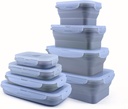 4 Pack Collapsible Silicone Food Containers Storage Lunch Bento Box with Lid BPA Free for Camping, Hiking (Gray, 4PC)