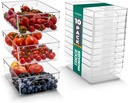 Sorbus 10-Pack XL Clear Plastic Organizing Bins – Clear Bins for Organizing, Refrigerator Organizers, Fridge Organizer, Pantry Storage, Kitchen Organizer, and Pantry Organizers and Storage Bins