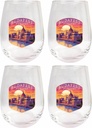 R and R Imports Budapest Hungary Parliament Building Design Souvenir 15 oz Stemless Wine Glass 4-Pack