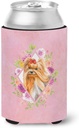 Caroline's Treasures CK4195CC Yorkshire Terrier #2 Pink Flowers Can or Bottle Hugger Cooler Washable Drink Sleeve Collapsible Beverage Insulated Holder, Can Hugger, Multicolor