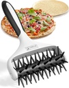 Orblue Pizza Dough Docker Pastry Roller with Spikes, Pizza Docking Tool for Home & Commercial Kitchen - Pizza Making Accessories that Prevent Dough from Blistering, Black