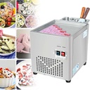 220W Commercial Rolled Ice Cream Machine, Stainless Steel Stir-Fried Ice Cream Roll Maker, Yogurt Fry ice Cream Machine with Single Square Pan, for Dessert Shop