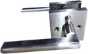 Colosus NDL801 Satin Chrome Modern Square Door Handle Lever Privacy Lock Reversible for Right & Left Sided Doors Heavy Duty for Bathrooms and Bedrooms