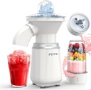 FEPPO Snow Cone Machine & Smoothie Blender 2 in 1, Slushie Machine Shaved Ice Machine, 22000RPM Healthy Frozen Drink Maker with Stainless Steel Blade & Smoothie Recipes, for Home, Kitchen,Party,Summer