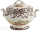 Spode Woodland 4.25 Qt Covered Soup Tureen - Rabbit, Quail & Pintail Duck Motifs, Fine Earthenware Oven-to-Table Serveware, Dishwasher & Microwave Safe Holiday Hosting Dish
