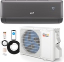 COSTWAY 12000BTU Mini Split Air Conditioner& Heater, 22 SEER2 115V Inverter Heater Pump System Cools Up to 450 Sq. Ft, Compatible with Alexa, Installation Kit (12000BTU, 115V, 22 SEER2)