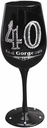 Forum Novelties Black and Silver Birthday Wine Goblet, 40 and Gorgeous