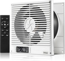 8" Room to Room Fan with Remote, 320CFM Through Wall Air Transfer Fan with Temperature Controller, Reversible Airflow Design, 10 Speeds, Quiet Balance Ventilation Fans for Bedroom Laundry