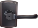 Delaney Callan Hardware Artino Privacy Door Handle, Fits Door 1-3/8 to 1-3/4 in. Thick, Edged Oil Rubbed Bronze –Reversible Left/Right-Handed Bed & Bathroom Push Button Door Lever –Easy to Install