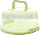 Alomejor Cake Carrier Storage Container with Lid, Round Portable Stand with Handle for Cookies Nuts Fruits (Green)