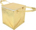 Insulated Camping Bag Waterproof Non-Woven Fabric Gold Laser Coating Portable Cake Carrier for Outdoor Events Leakproof Thermal Tote for Picnic and Travel