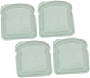 Cabilock 4pcs Sandwich Containers with Lid Portable Toast Bread Storage Boxes for Outdoor Use Reusable Bread Keeper in Light Green