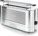 Russell Hobbs TRL9300GYR 2-Slice Glass Accent Long Toaster, Silver