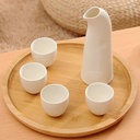 Japanese Ceramic Sake Set, 6-Piece Porcelain Set with en Tray, Traditional Retro Style