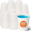 600 Pack 3 oz Small Paper Cups, Disposable Bathroom Mouthwash Cups, Espresso Cups, Ideal for Parties and Everyday Use
