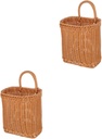Ciieeo 2pcs Rustic Garlic Bucket Woven Hanging Basket for Kitchen Organize Spices Herbs Storage Basket Handle Great for Onions Potatoes Decorative Balcony Farmhouse Style