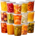 Pantry Value [32 oz. - 24 Count Plastic Food Storage Deli Containers with Lids, Disposable Soup Containers With Lids - Perfect for Storing Soups, Sauces, and Snacks