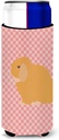 Caroline's Treasures Holland Lop Rabbit Pink Check Decorative Hugger, Slim Can, Multicolor