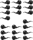KNOBWELL 10 Pack Left Dummy Door Handle and 10 Pack Right Dummy Handle Black Matte Interior Door Knob for Closet Hallway Inactive Door Levers