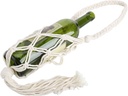 Macrame Wine Bottle Holder Rope Wine Bottle Carrier Water Bottle Boho Tote Bags for Hanging Cup Wine Bottle Mesh Basket for Home Decor(Beige)