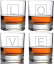 Love Engraved 10-ounce Rock Glasses - Set of 4