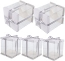 PRETYZOOM 5pcs Clear Cake Carrier Box Portable Cake Packing Box for Birthday Parties Weddings and Celebrations and Lightweight Design for