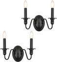 Farmhouse Wall Sconce 2 Pack, Black Wall Sconces Set of Two, Industrial Candle Sconces Wall Lighting, Classic Wall Light Fixtures Indoor for Bedroom Stairs Hallway Living Room Entryway