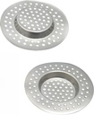 Sink Strainer Plug Hole Hair Catcher 2Pcs Stainless Steel Hair Catchers, Bathtub Shower Drain Cover Hair Catcher Sink Plug Stopper Drain Filter for Kitchen Bathroom Sink(7.6cm)