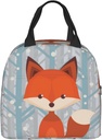 Fox Lunch Box - Insulated Lunch Bags for Kids Boys Girls Reusable Lunch Tote Bags, Perfect for School/Camping/Hiking/Picnic/Beach/Travel
