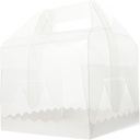 5'' Cake Box Handle 10pcs Transparent Cake Containers for Storage Display and Transport