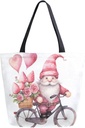 ALAZA Valentines Day Gnomes04 Canvas Tote Bag for Women Travel Work Shopping Grocery Top Handle Purses Large Totes Reusable Handbags Cotton Shoulder Bags