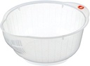 Inomata Plastic Japanese Rice Washing Bowl with Strainer, 2 quart