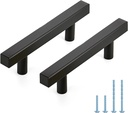 JOY DECOR 30 Pack 3 Inch Matte Black Square Cabinet Handles Stainless Steel Cabinet Hardware Pulls for Kitchen and Drawers with 5 Inch Overall Length