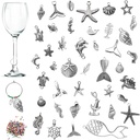 52 pcs / 40 pcs Wine Glass Charms, CNYMANY Musical Instrument Goblet Drink Markers Tags with Buckle Design and Colorful Beads for Wine Cocktail Champagne Tasting Party Favors Decoration Supplies Gifts