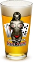 Poker Gambling Cards Holdem Funny - Know when to Hold Them - Classic Premium Beer Pint Glasses 16 Ounce - Set of 24 - Highball Cocktail Mixing Glass - Perfect for Cold Beverages - With Logo