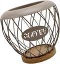 Coffee Pod Holder,Container,Metal,Large Capacity with Basket Organizer Cup for Countertop Kitchen Family, Brown
