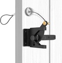Self Locking Gate Latch with Spring Cable Pull for Wooden Fence Gate Heavy Duty Automatic Gravity Lever Door Latches Gate Hardware Gate Lock for Outdoor Secure Pool Garden Shed(116mm)