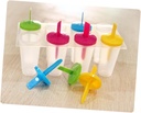 8pcs Reusable Ice Lolly Maker Mold Set Food-grade Random Colors Makes Ice Pops for Juices Yogurt and Pudding Summer Treats