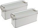 2 Pcs Small Metal Box with Lid, Tinplate Silvery Tin Lunch Storage Box Containers with Buckle Latch for Outdoor, Picnic, Home (5.91"×2.36"×2.56", Silvery)