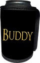 Can Cooler Bottle Wrap - Buddy widespread gentleman name in the America. Yellow on black Alexis Design - Popular Male Names in USA